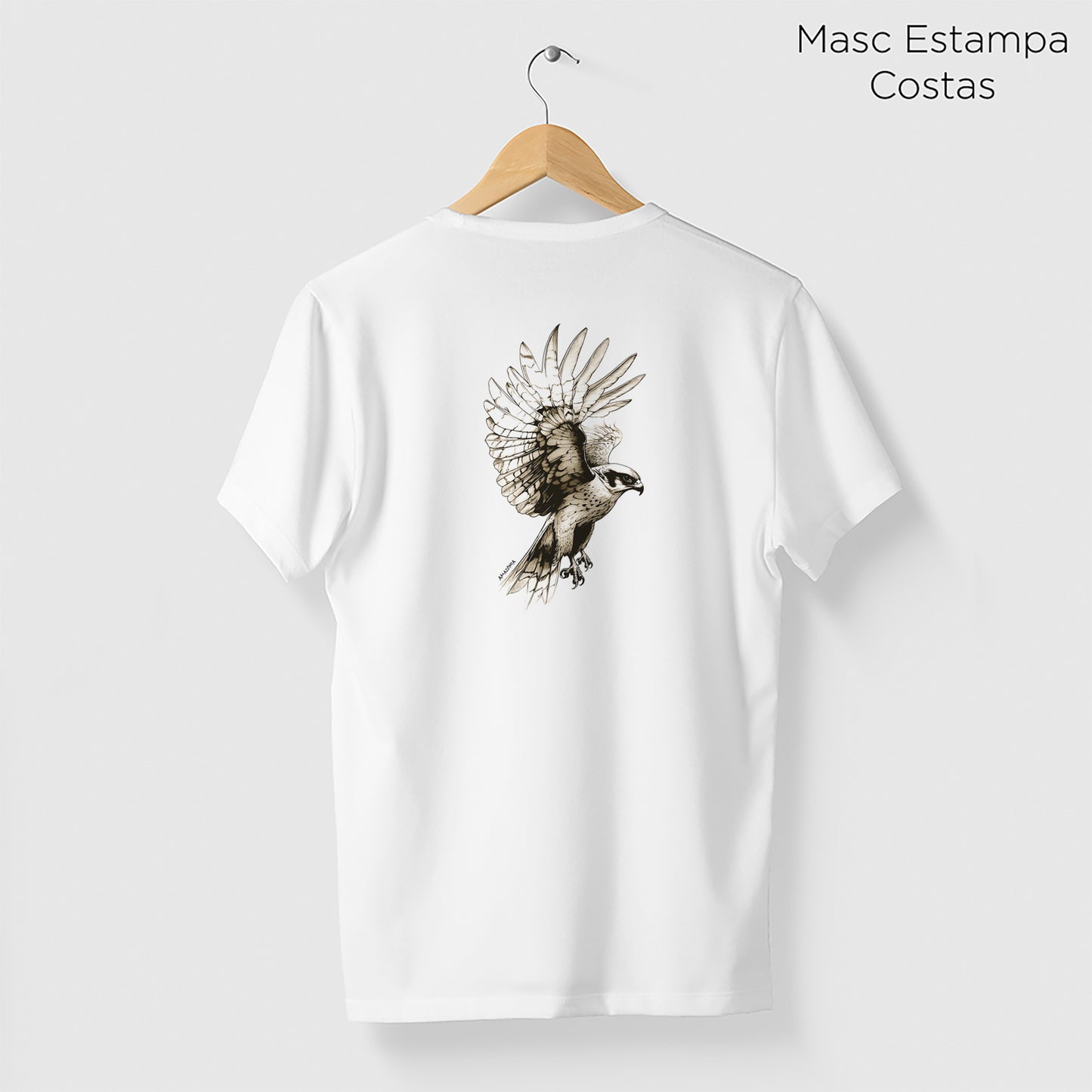Camiseta Amazônia FALCÃO PEREGRINO - BRANCO - cód 2122
