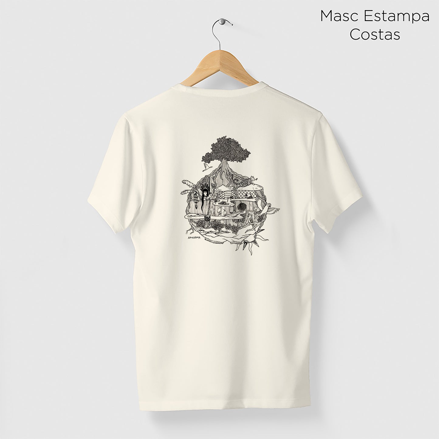 Camiseta Amazônia MINI MUNDOS - OFF WHITE - cód 2160