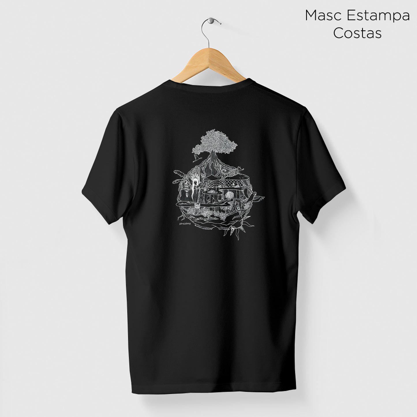 Camiseta Amazônia MINI MUNDOS - PRETO - cód 2160
