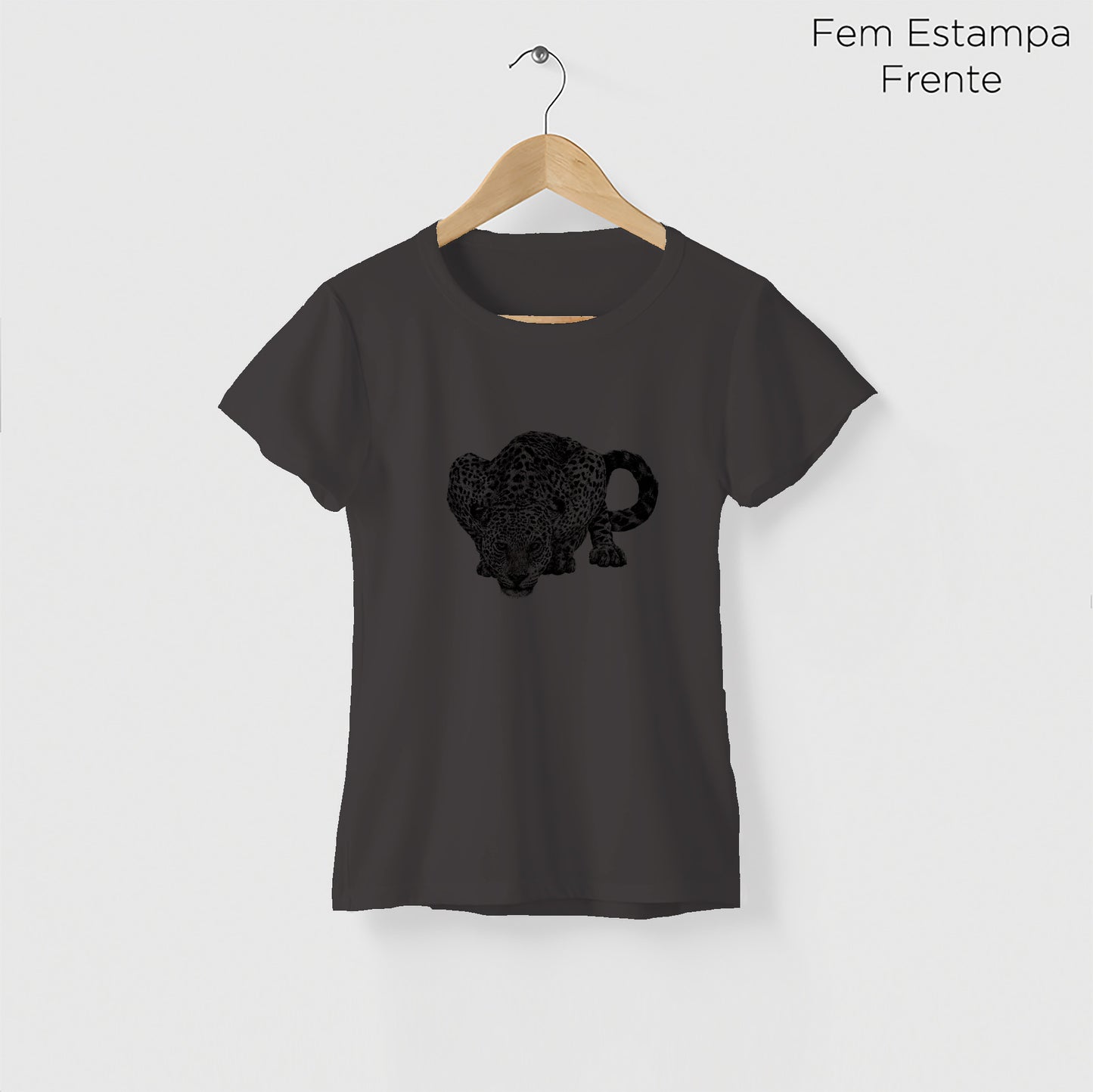 Camiseta Amazônia FOZ DO IGUAÇÚ - ONÇA PINTADA - CINZA CHUMBO - cód 10010