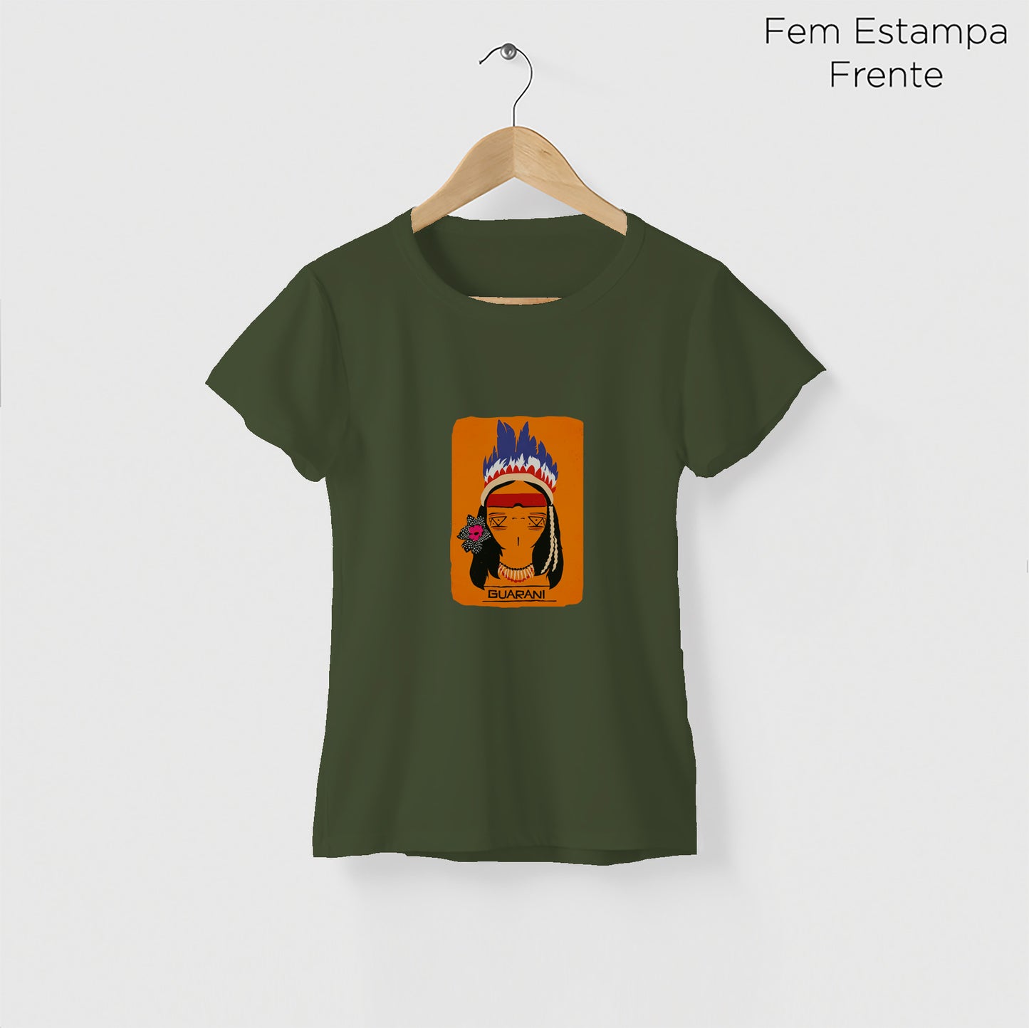 Camiseta Amazônia ORIGENS GUARANI - VERDE ESCURO - cód 10576