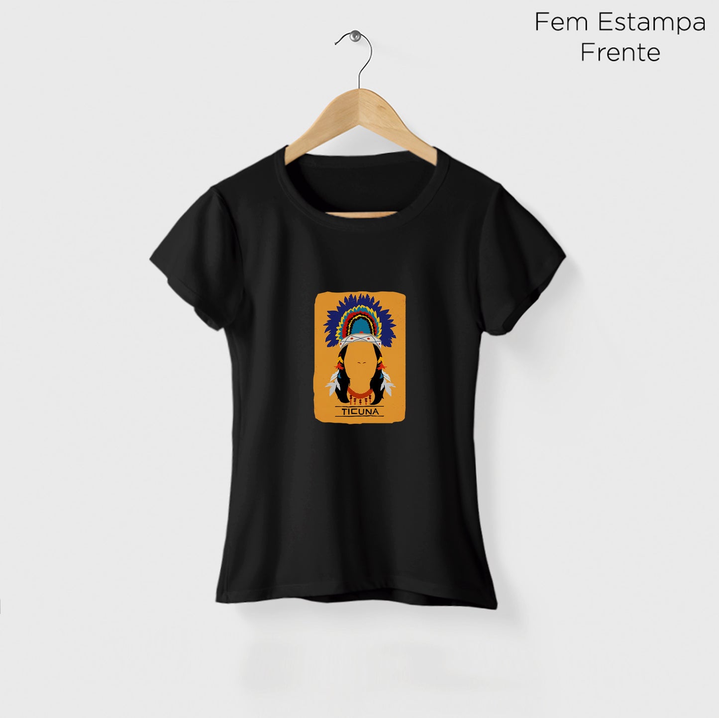 Camiseta Amazônia ORIGENS TICUNA - PRETO - cód 10580