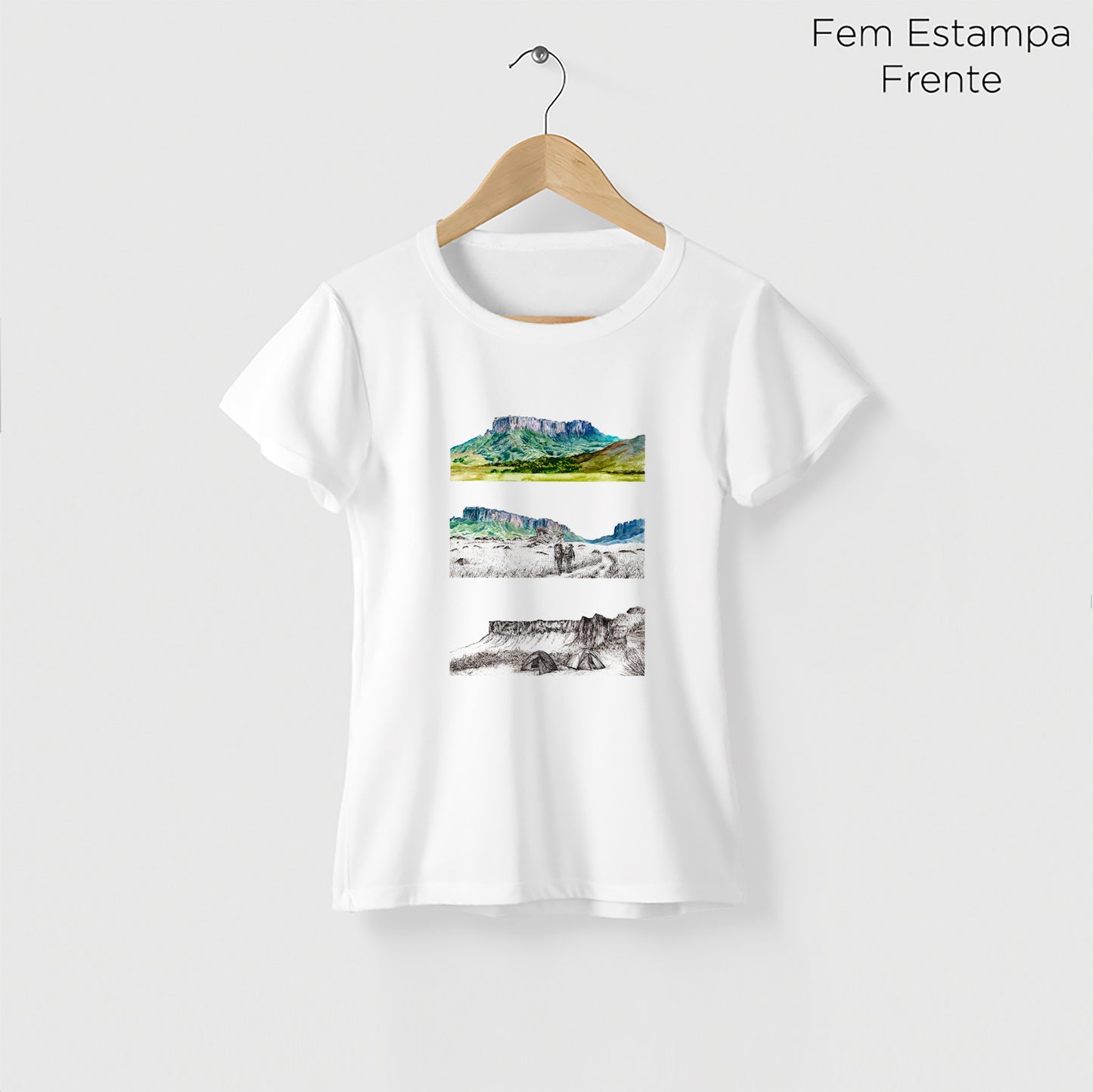 Camiseta Amazônia MONTE RORAIMA - BRANCO - cód 2012
