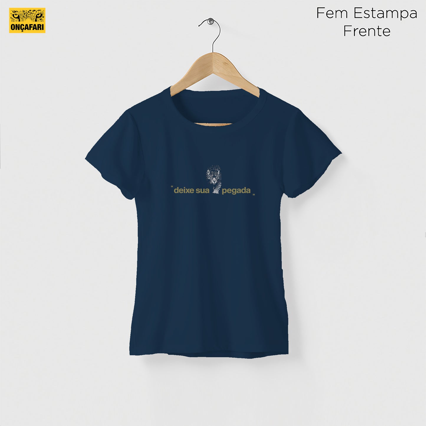 Camiseta Amazônia ONÇAFARI DEIXE SUA PEGADA - AZUL ESCURO - cód 2075