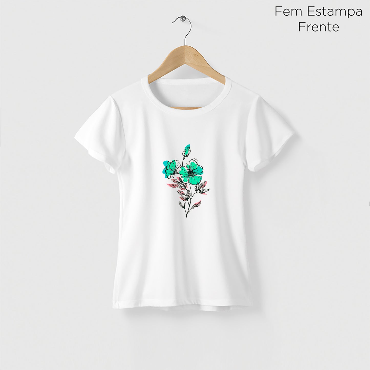 Camiseta Amazônia LINE FLOWER – BRANCO - cód 2092