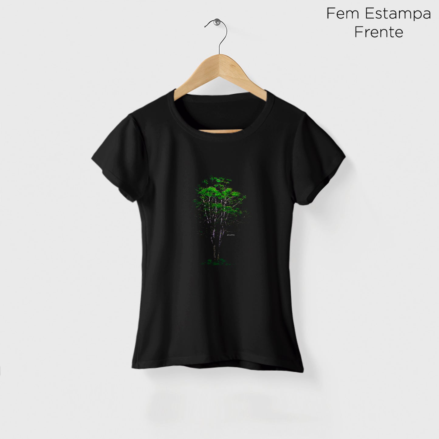 Camiseta Amazônia NOITE ÁRVORE - PRETO - cód 2121