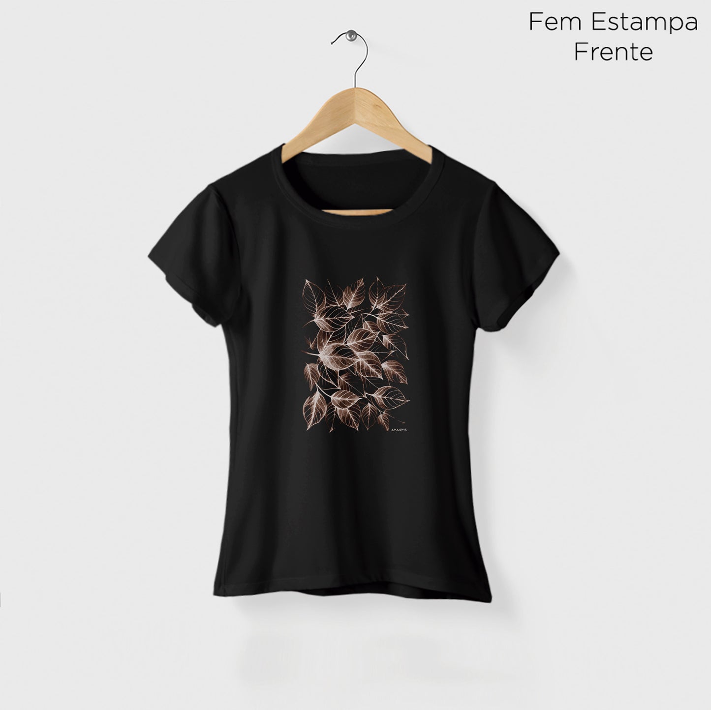 Camiseta Amazônia FLORAL - PRETO - cód 2136