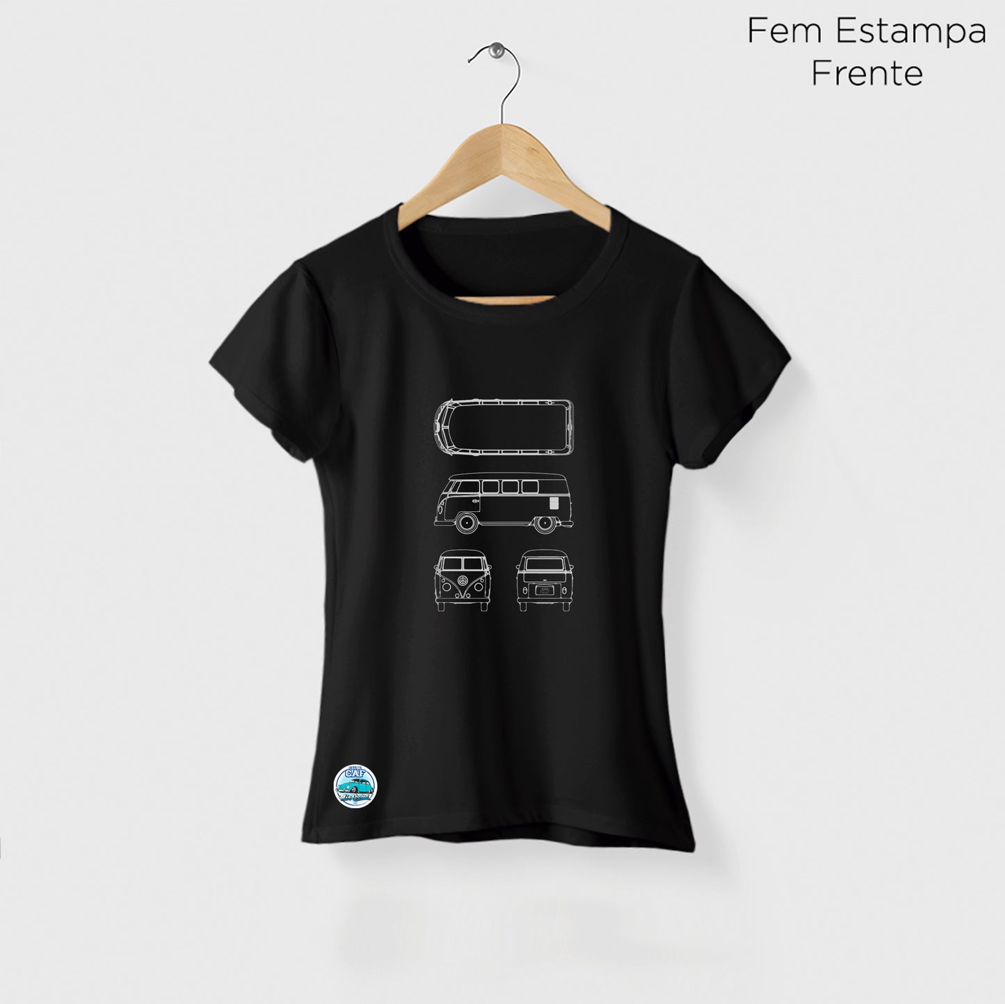 Camiseta Amazônia CAF KOMBI - PRETO - cód caf0006
