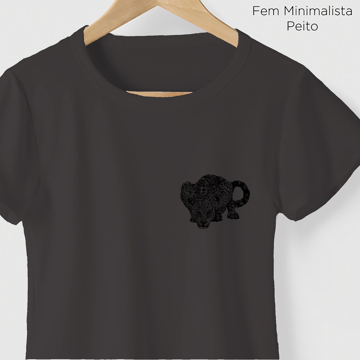 Camiseta Amazônia FOZ DO IGUAÇÚ - ONÇA PINTADA - CINZA CHUMBO - cód 10010