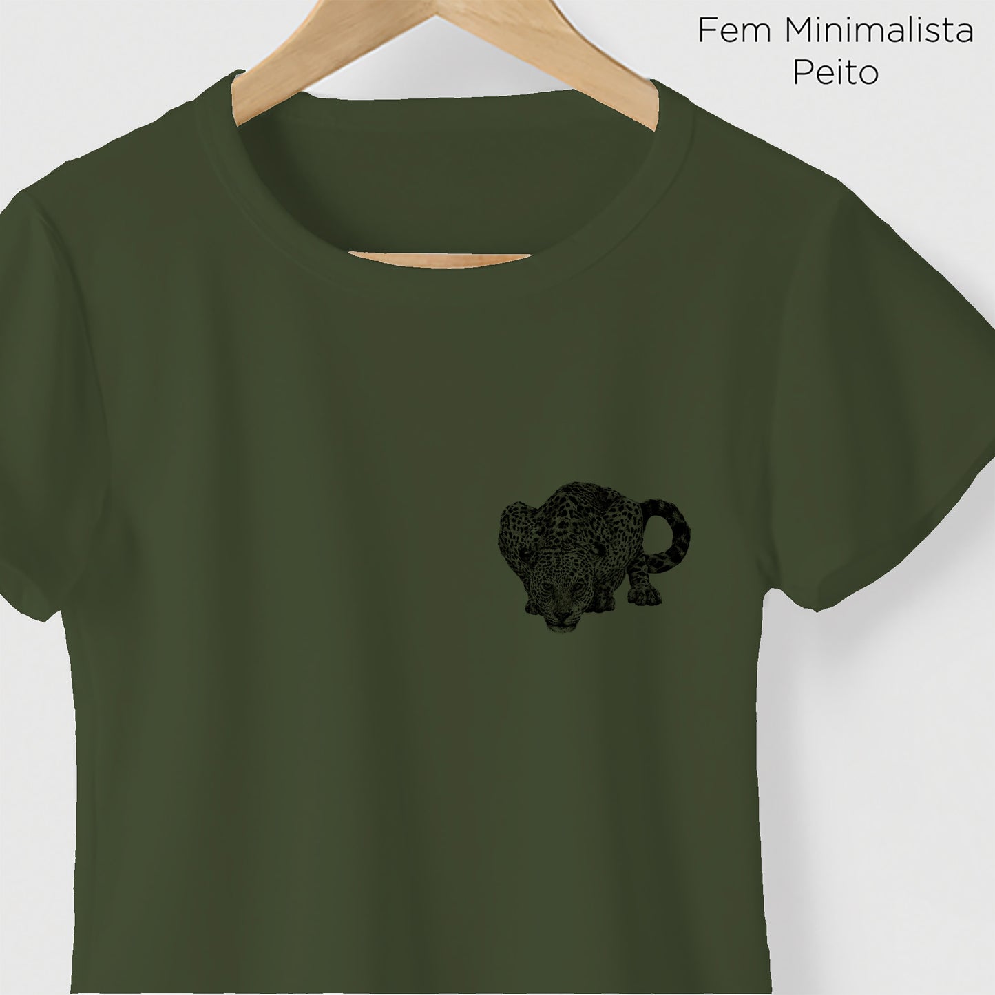 Camiseta Amazônia FOZ DO IGUAÇÚ - ONÇA PINTADA - VERDE ESCURO - cód 10010