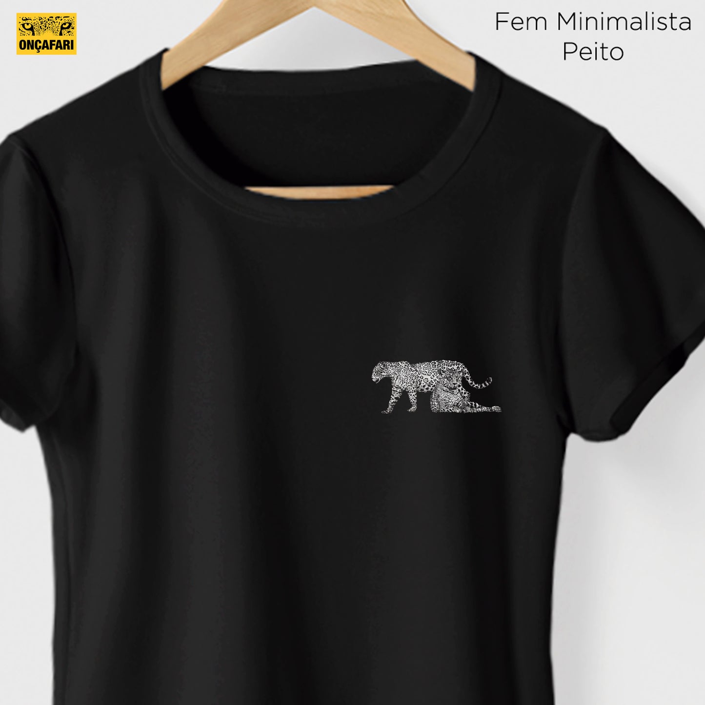 Camiseta Amazônia ONÇAFARI DUAS ONÇAS - PRETO - cód 2060