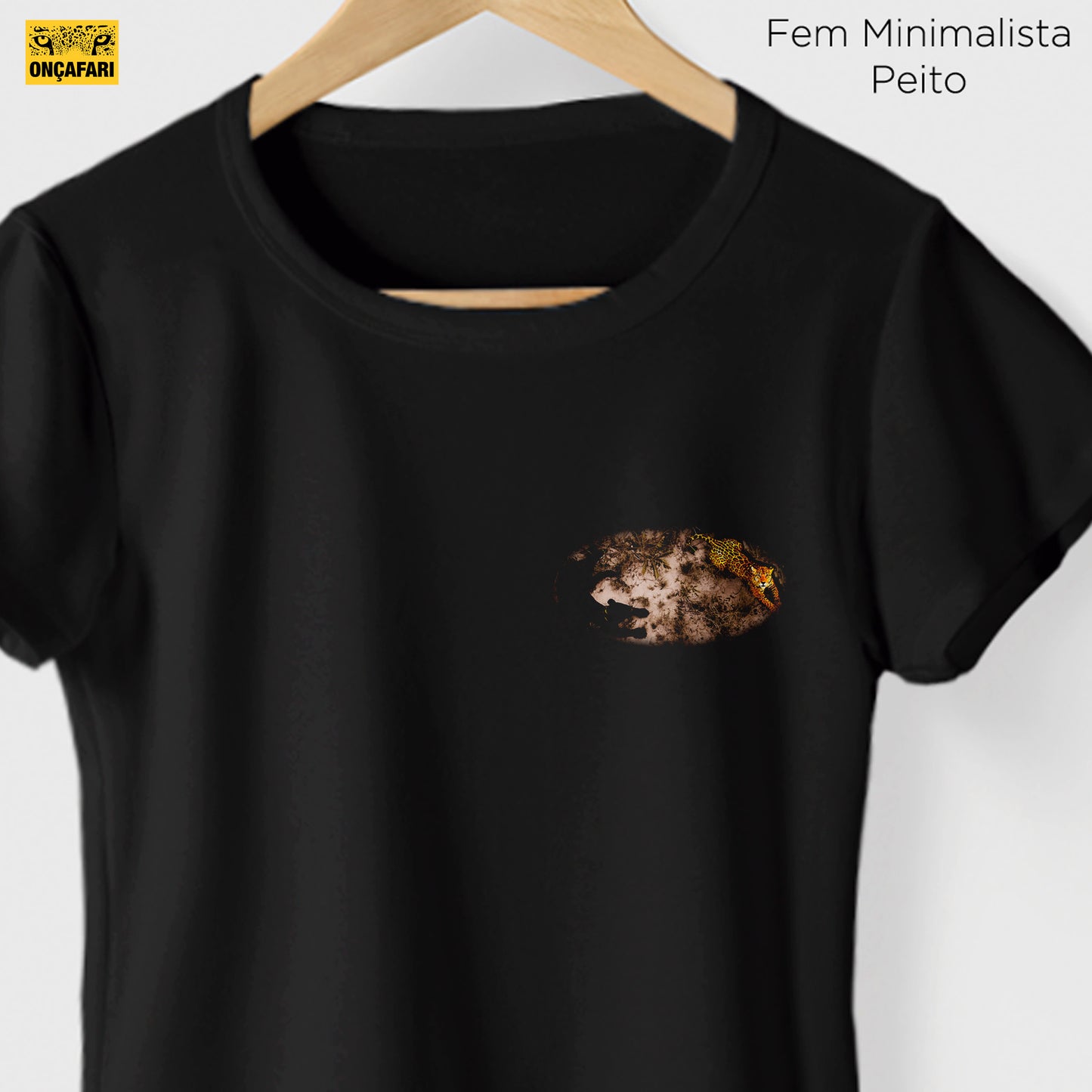 Camiseta Amazônia ONÇAFARI ONÇAS PRETA E PINTADA - PRETO - cód 2073