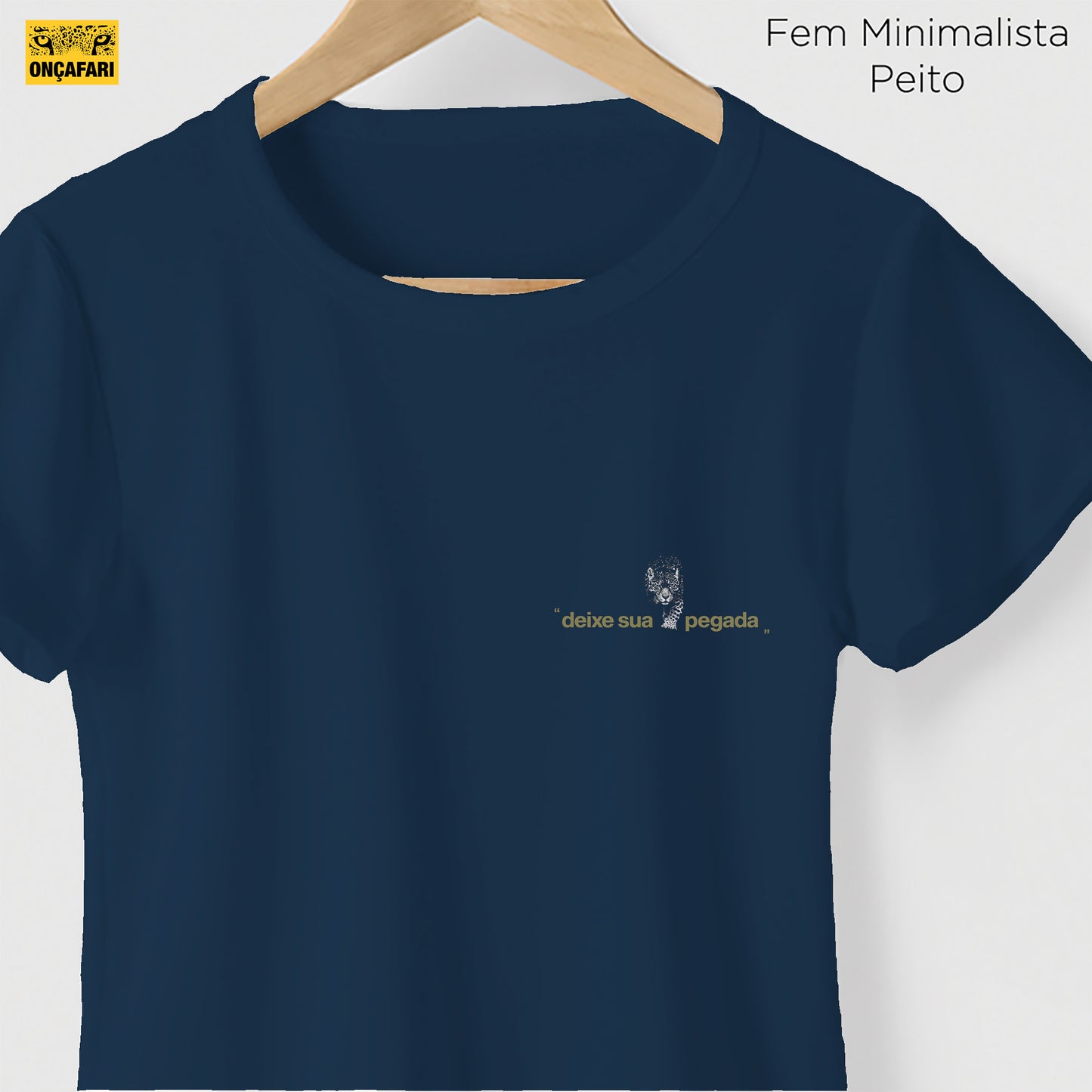 Camiseta Amazônia ONÇAFARI DEIXE SUA PEGADA - AZUL ESCURO - cód 2075