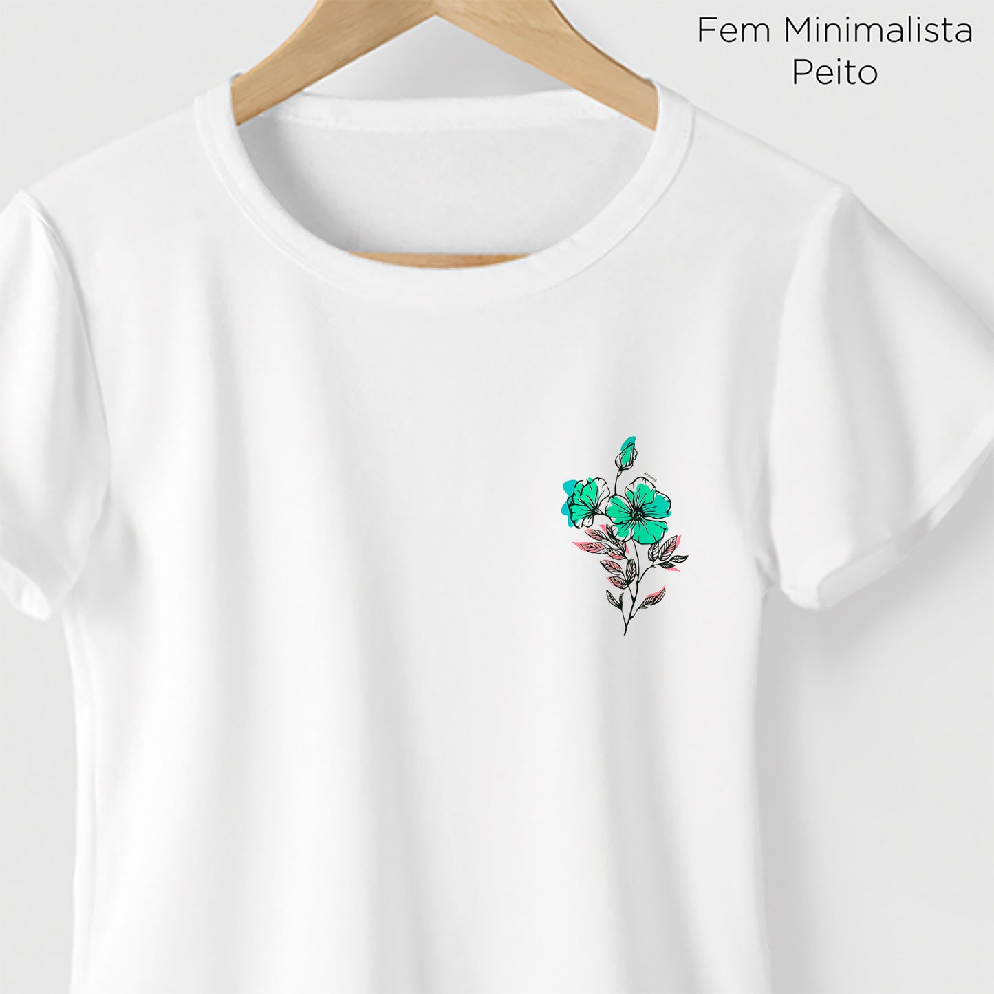 Camiseta Amazônia LINE FLOWER – BRANCO - cód 2092