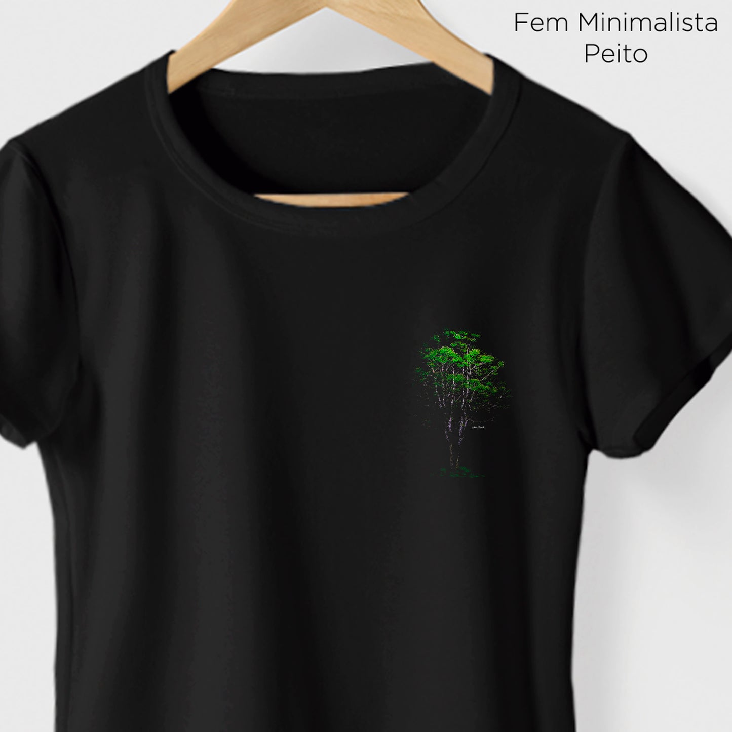 Camiseta Amazônia NOITE ÁRVORE - PRETO - cód 2121