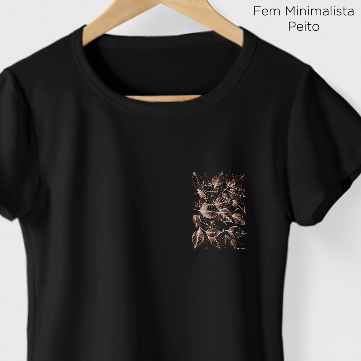 Camiseta Amazônia FLORAL - PRETO - cód 2136