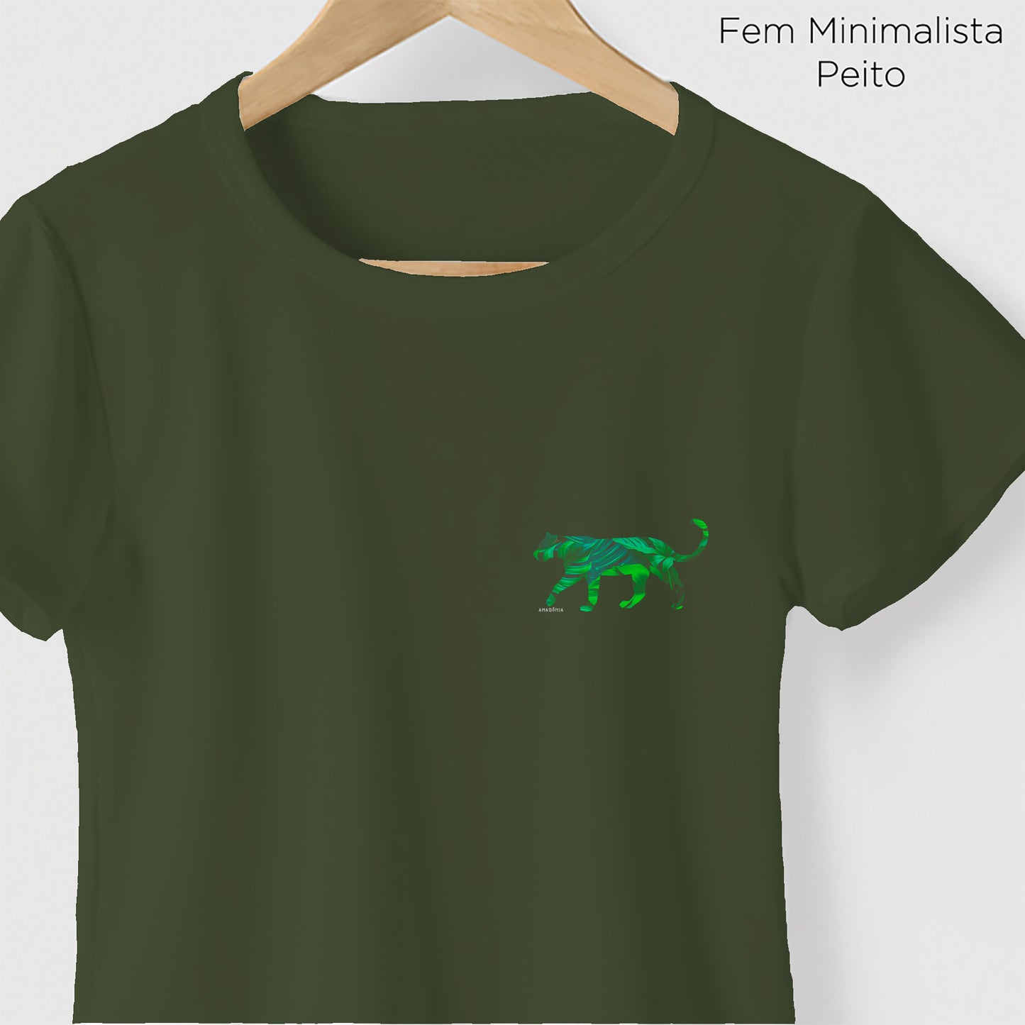 Camiseta Amazônia FAUNA FLORA - VERDE ESCURO - cód 2150
