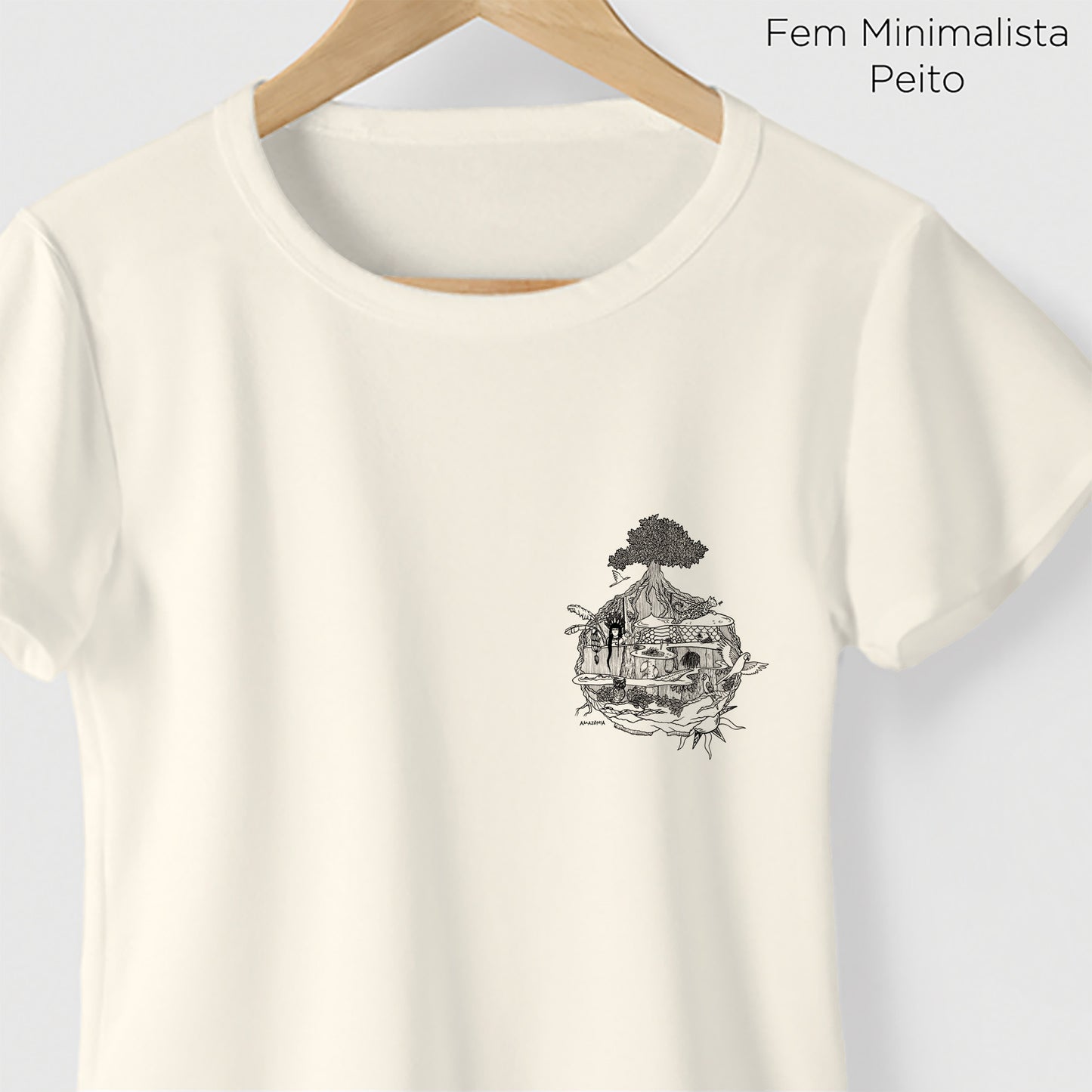 Camiseta Amazônia MINI MUNDOS - OFF WHITE - cód 2160
