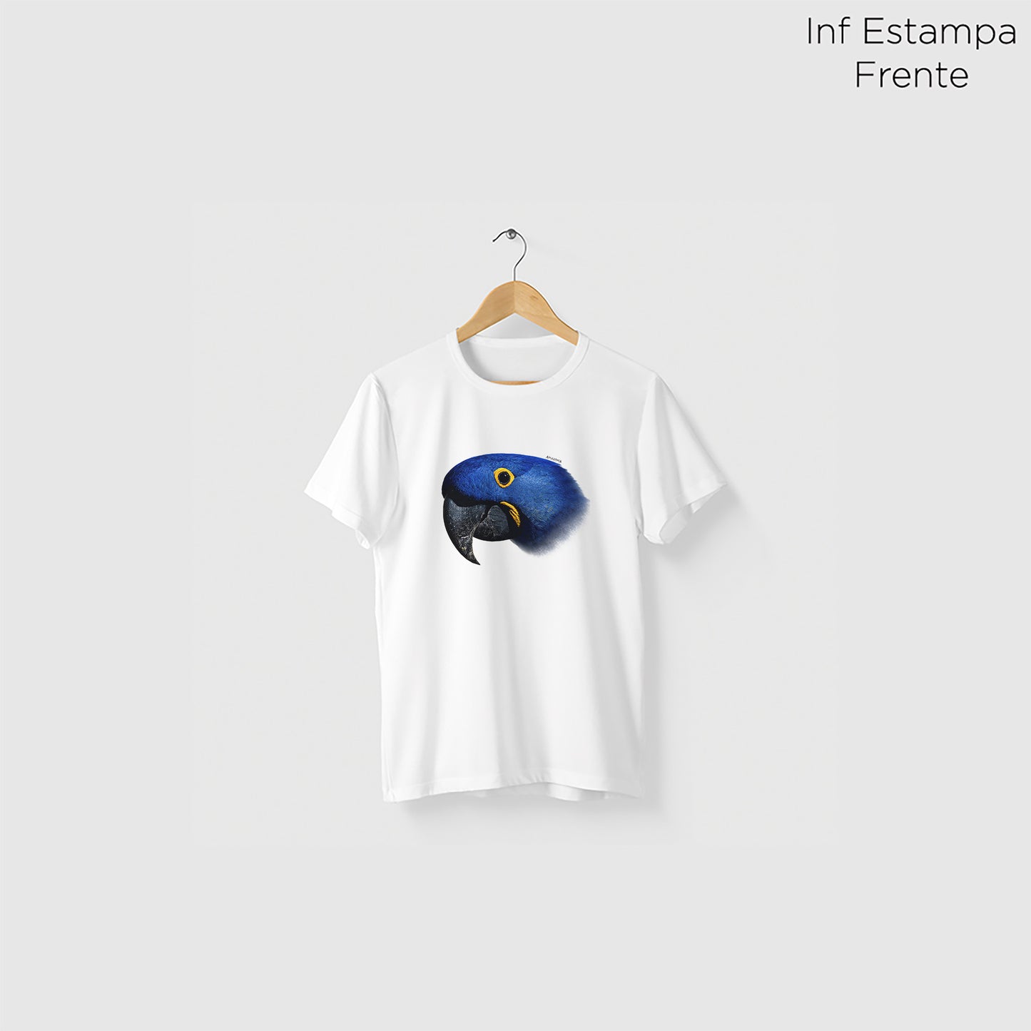 Camiseta Amazônia ARARA AZUL - BRANCO - cód 0198