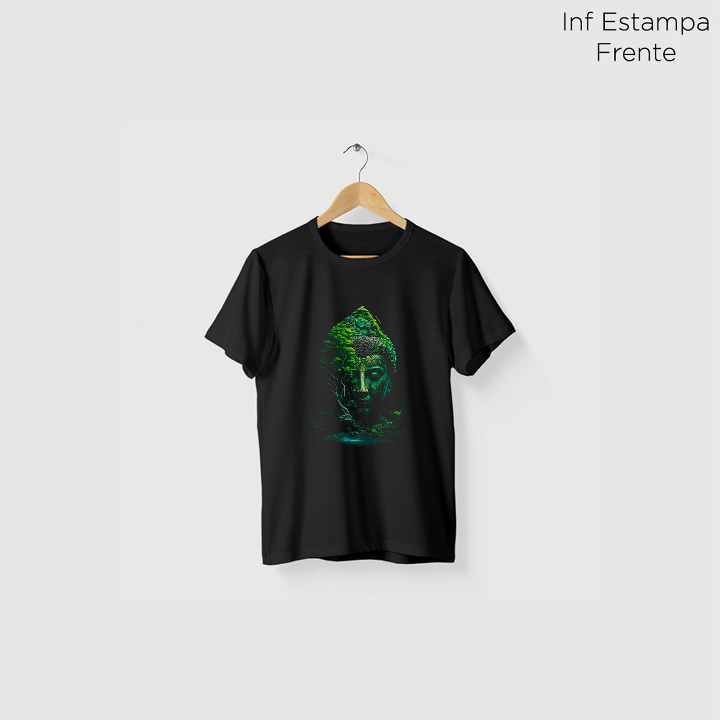 Camiseta Amazônia BUDA FLORESTA - PRETO - cód 0910