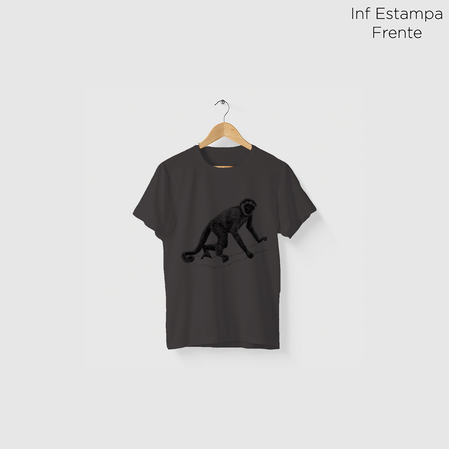 Camiseta Amazônia CAPARAÓ - MURIQUI - CINZA CHUMBO - cód 10007