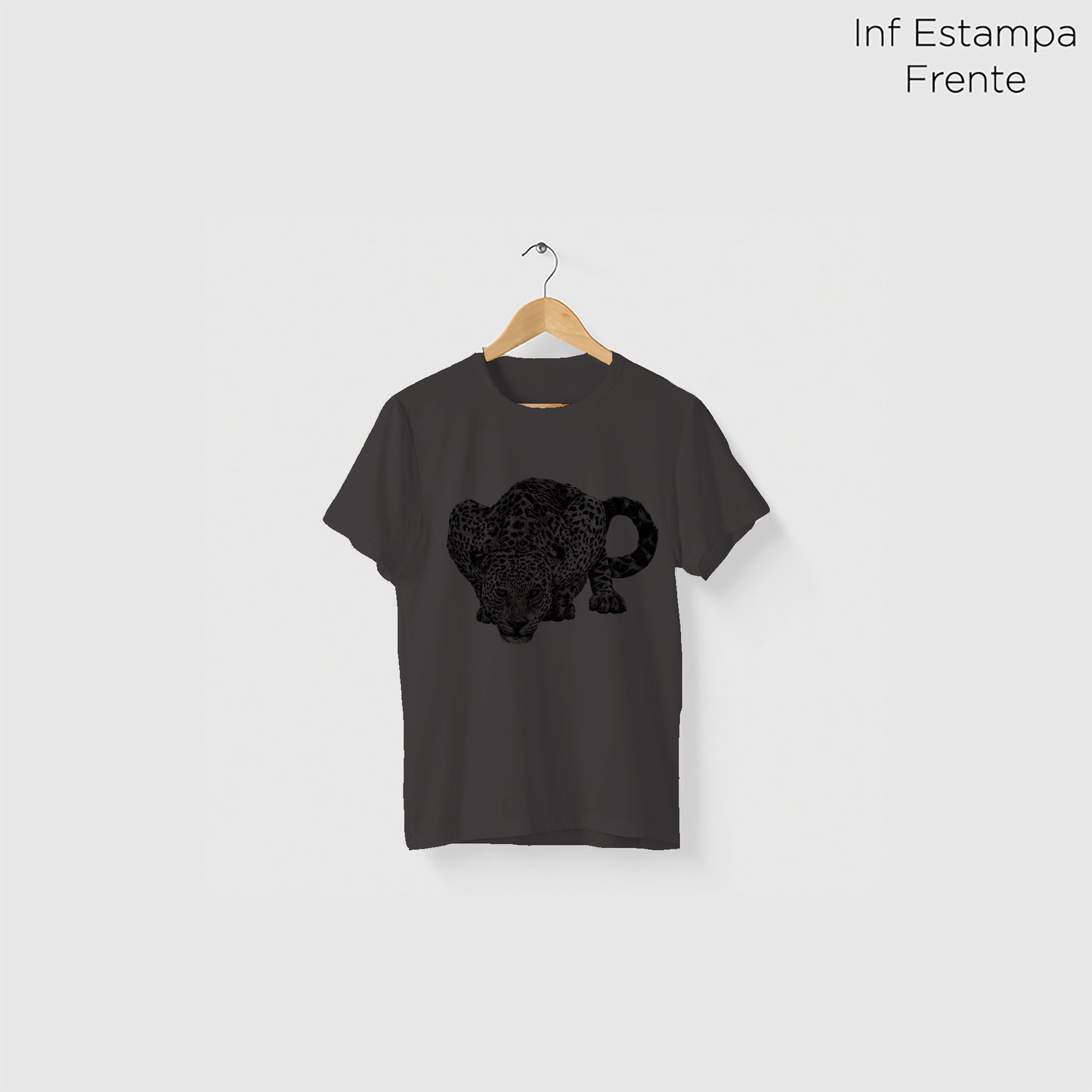 Camiseta Amazônia FOZ DO IGUAÇÚ - ONÇA PINTADA - CINZA CHUMBO - cód 10010