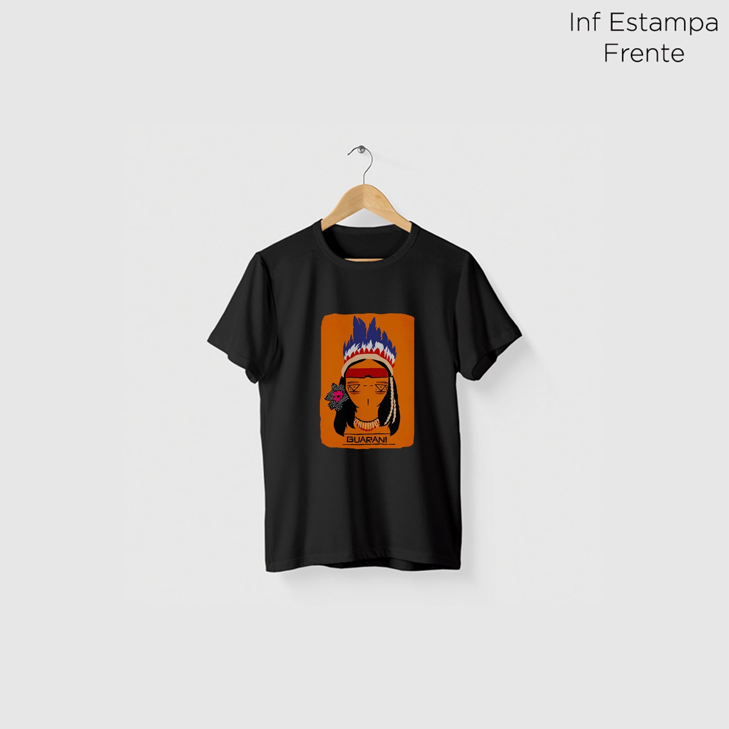 Camiseta Amazônia ORIGENS GUARANI - PRETO - cód 10576