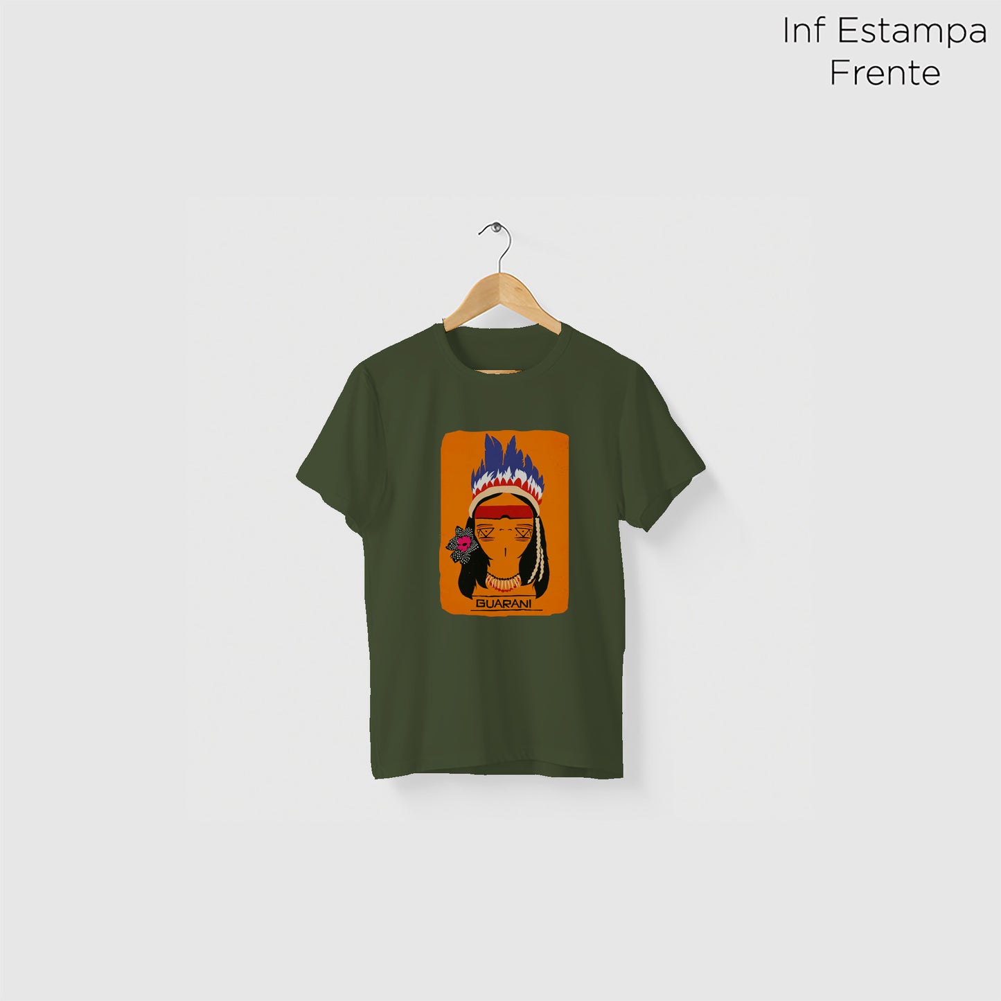 Camiseta Amazônia ORIGENS GUARANI - VERDE ESCURO - cód 10576