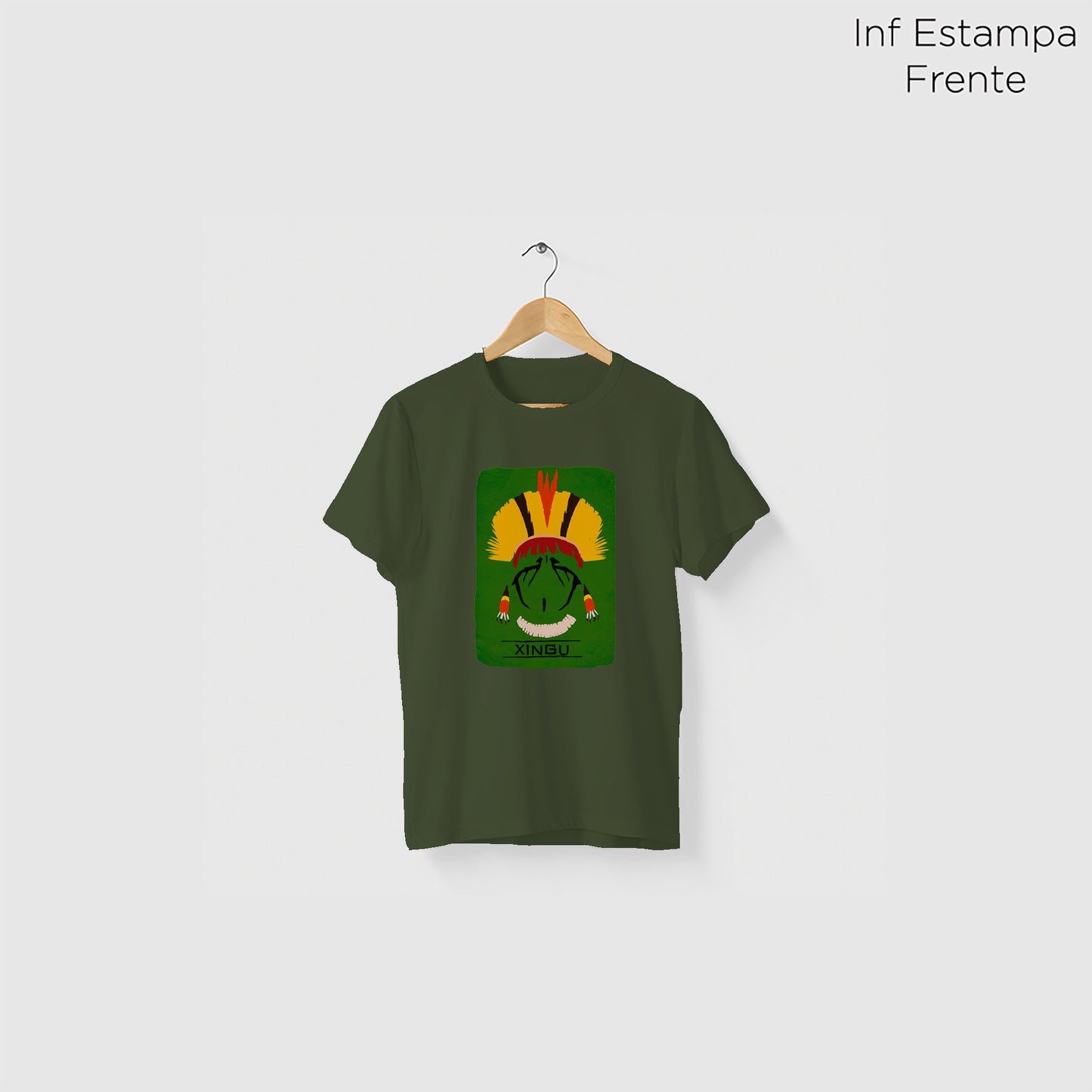 Camiseta Amazônia ORIGENS XINGU - VERDE ESCURO - cód 10582