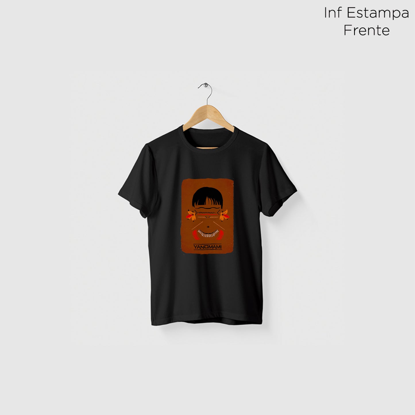 Camiseta Amazônia ORIGENS YANOMAMI - PRETO - cód 10583