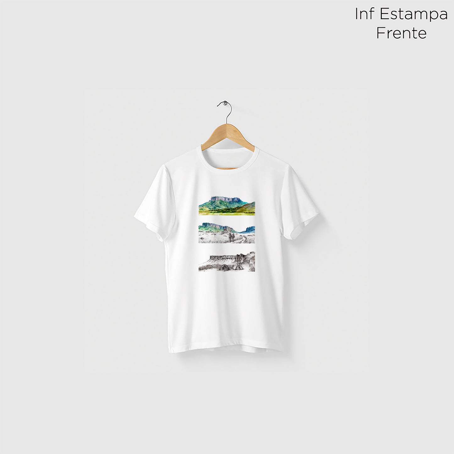 Camiseta Amazônia MONTE RORAIMA - BRANCO - cód 2012