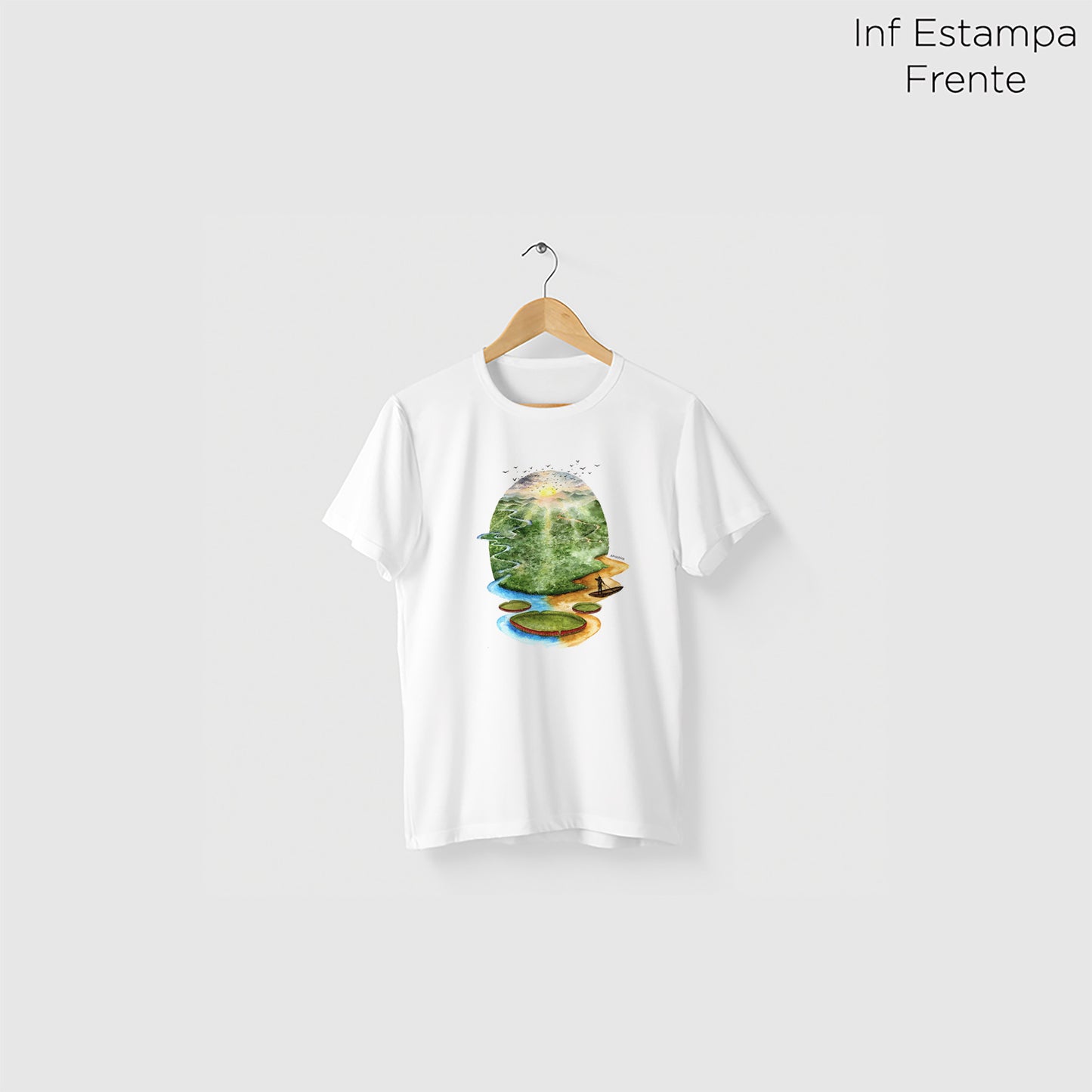 Camiseta Amazônia ENCONTRO DOS RIOS AMAZÔNIA - BRANCO - cód 2037