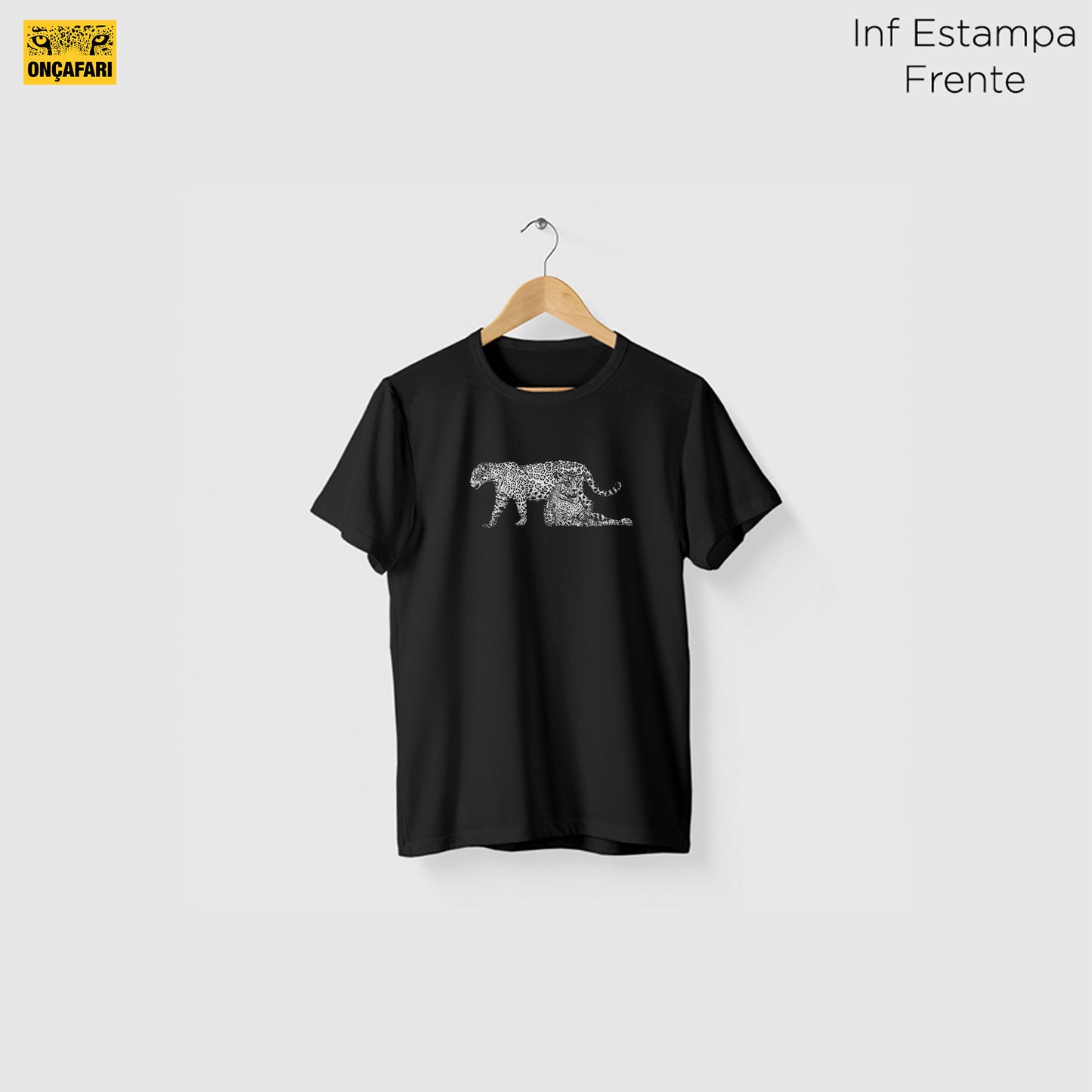 Camiseta Amazônia ONÇAFARI DUAS ONÇAS - PRETO - cód 2060