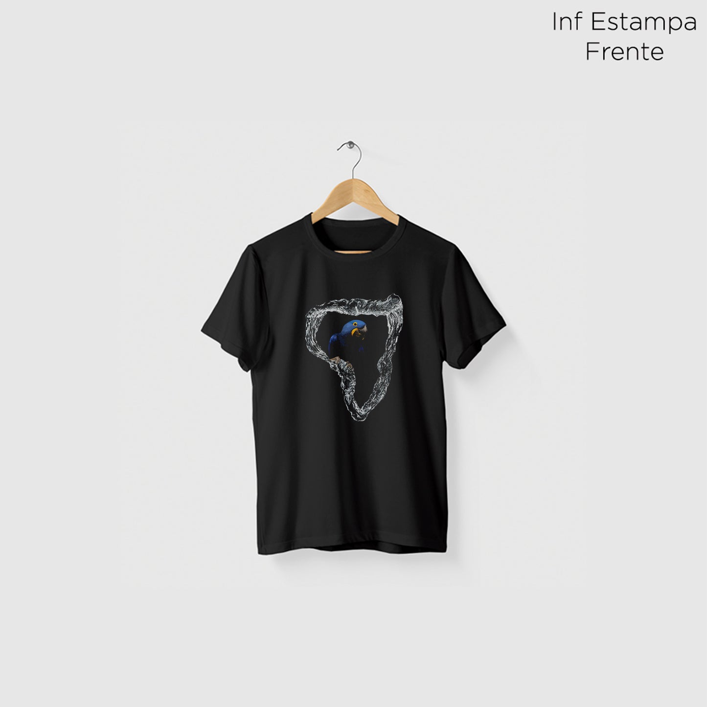 Camiseta Amazônia ONÇARARA ARARA ÁRVORE - PRETO - cód 2070