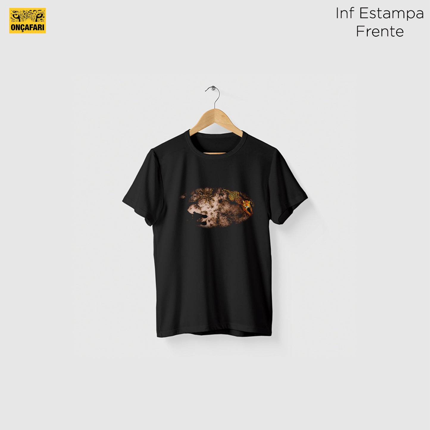 Camiseta Amazônia ONÇAFARI ONÇAS PRETA E PINTADA - PRETO - cód 2073