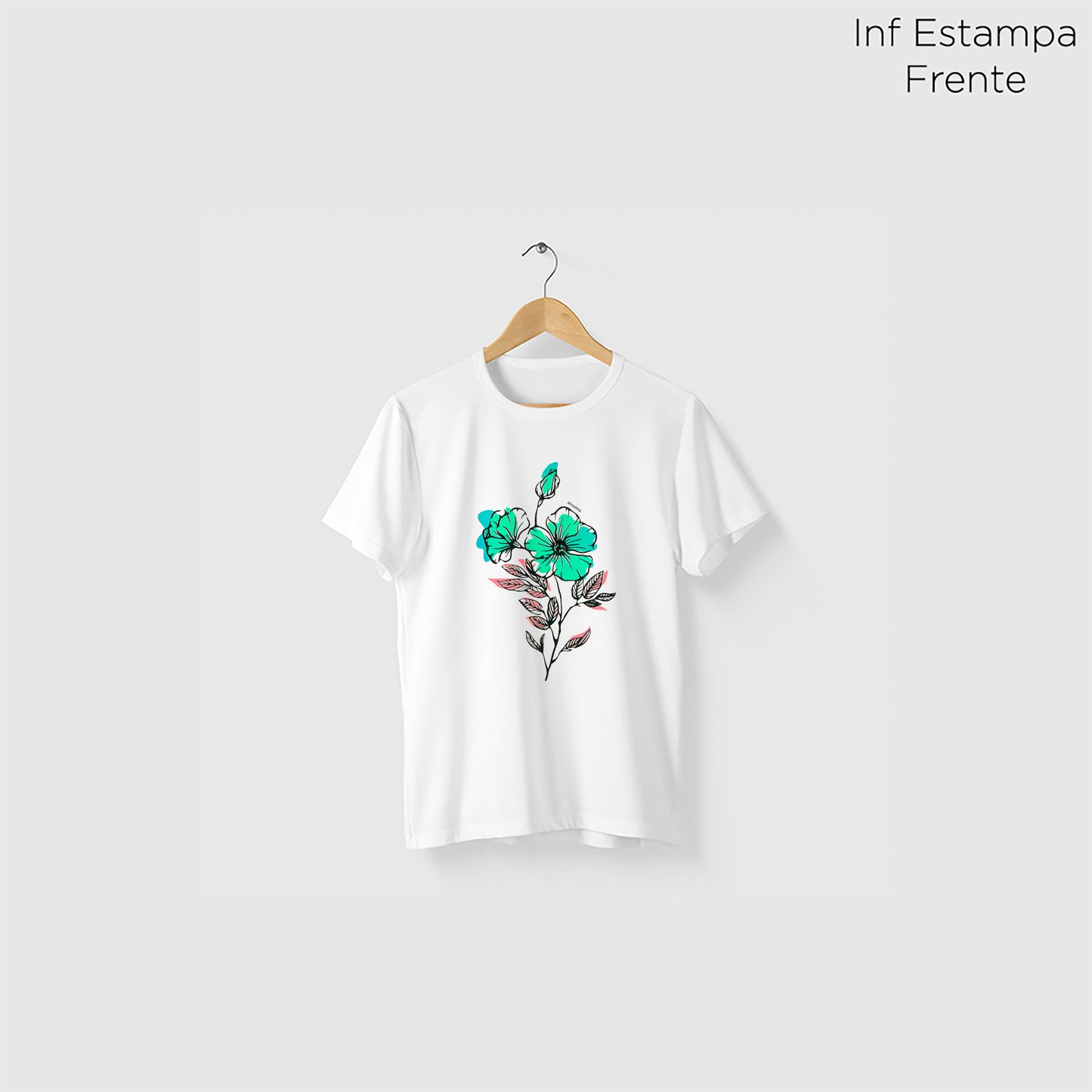 Camiseta Amazônia LINE FLOWER – BRANCO - cód 2092