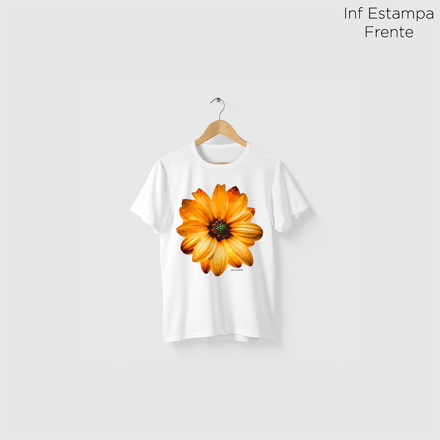 Camiseta Amazônia GIRASSOL VIBRANTE - BRANCO - cód 2098