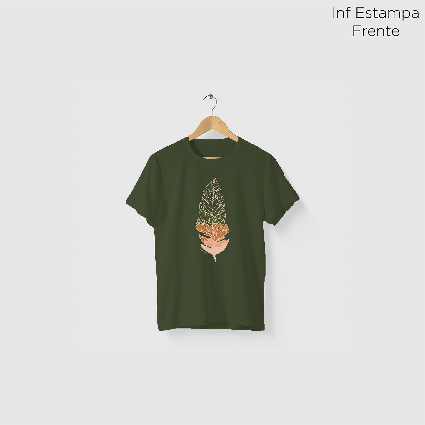 Camiseta Amazônia GRÁFICA PENA - VERDE ESCURO - cód 2110