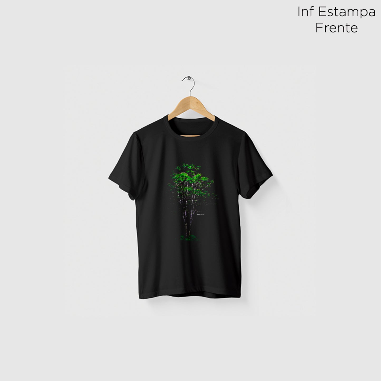 Camiseta Amazônia NOITE ÁRVORE - PRETO - cód 2121