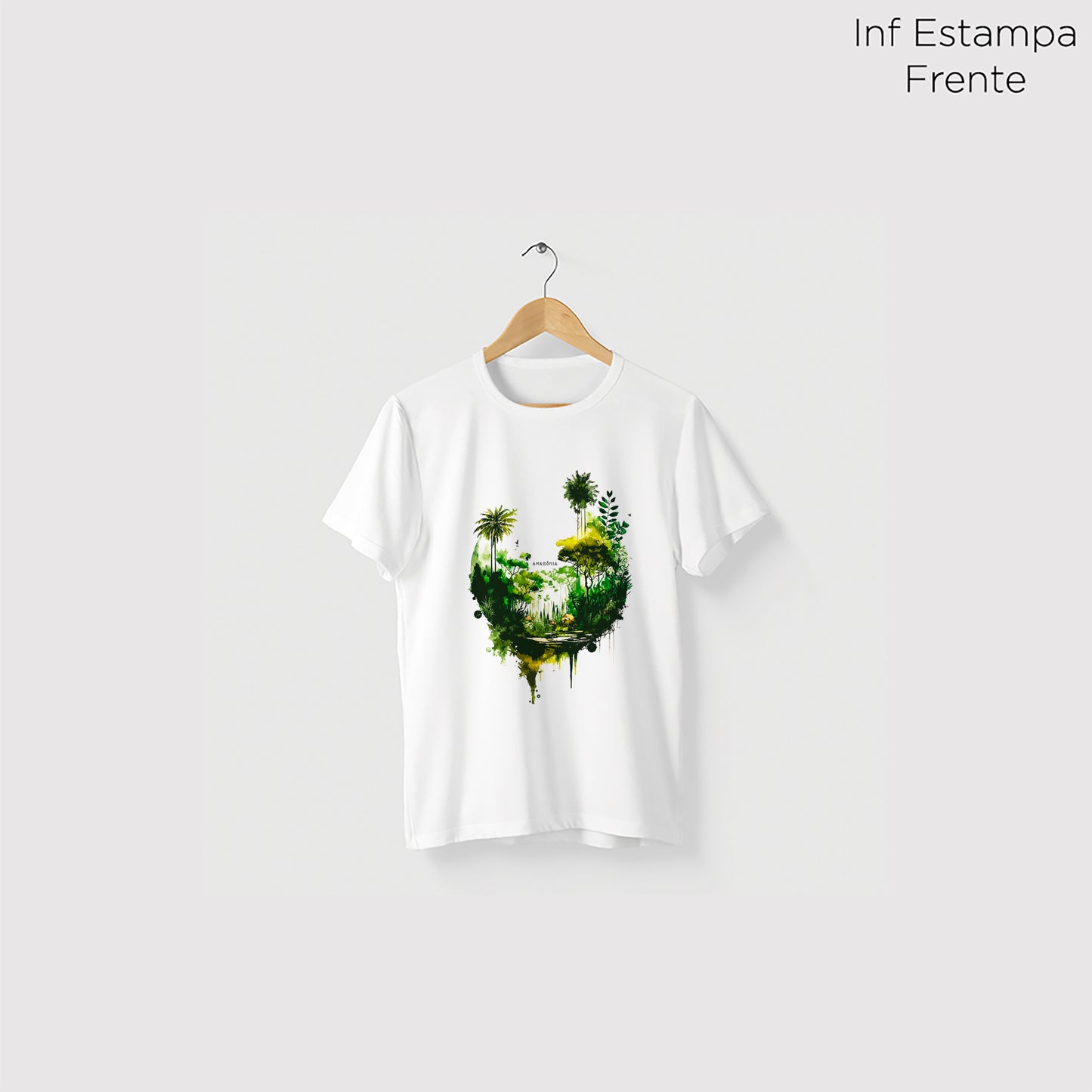 Camiseta Amazônia RIBEIRINHOS FLORESTA - BRANCO - cód 2129
