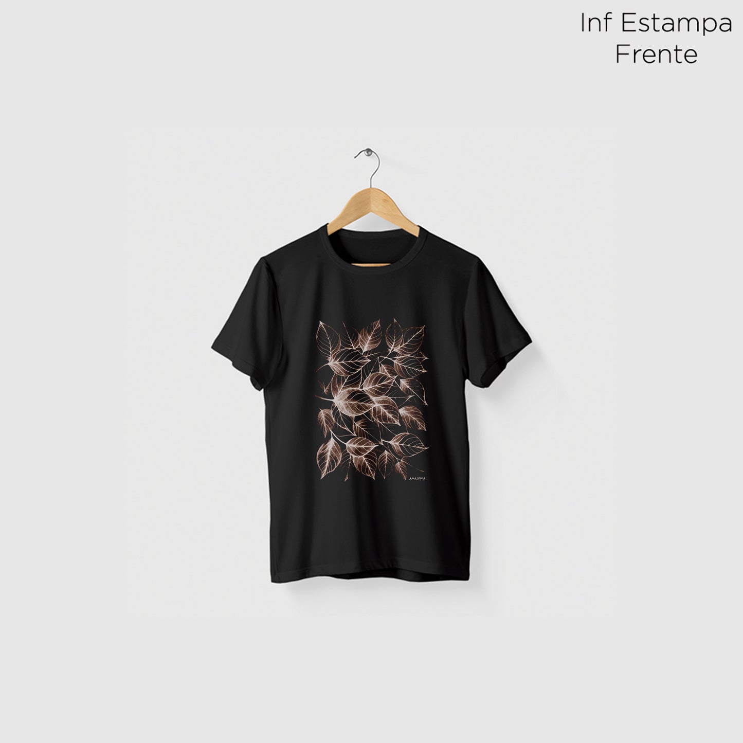 Camiseta Amazônia FLORAL - PRETO - cód 2136