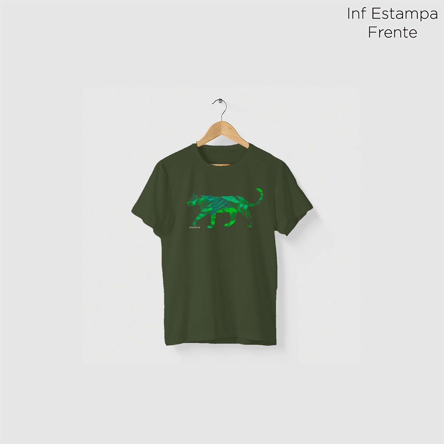 Camiseta Amazônia FAUNA FLORA - VERDE ESCURO - cód 2150