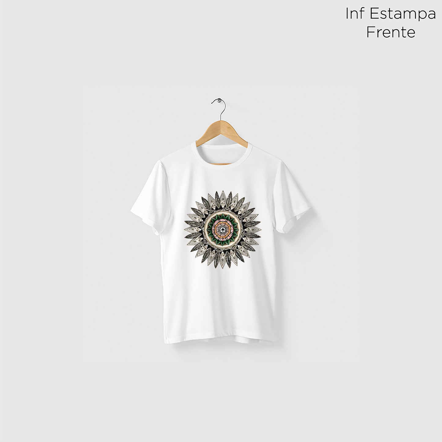 Camiseta Amazônia MANDALA NATUREZA – BRANCO - cód 2202