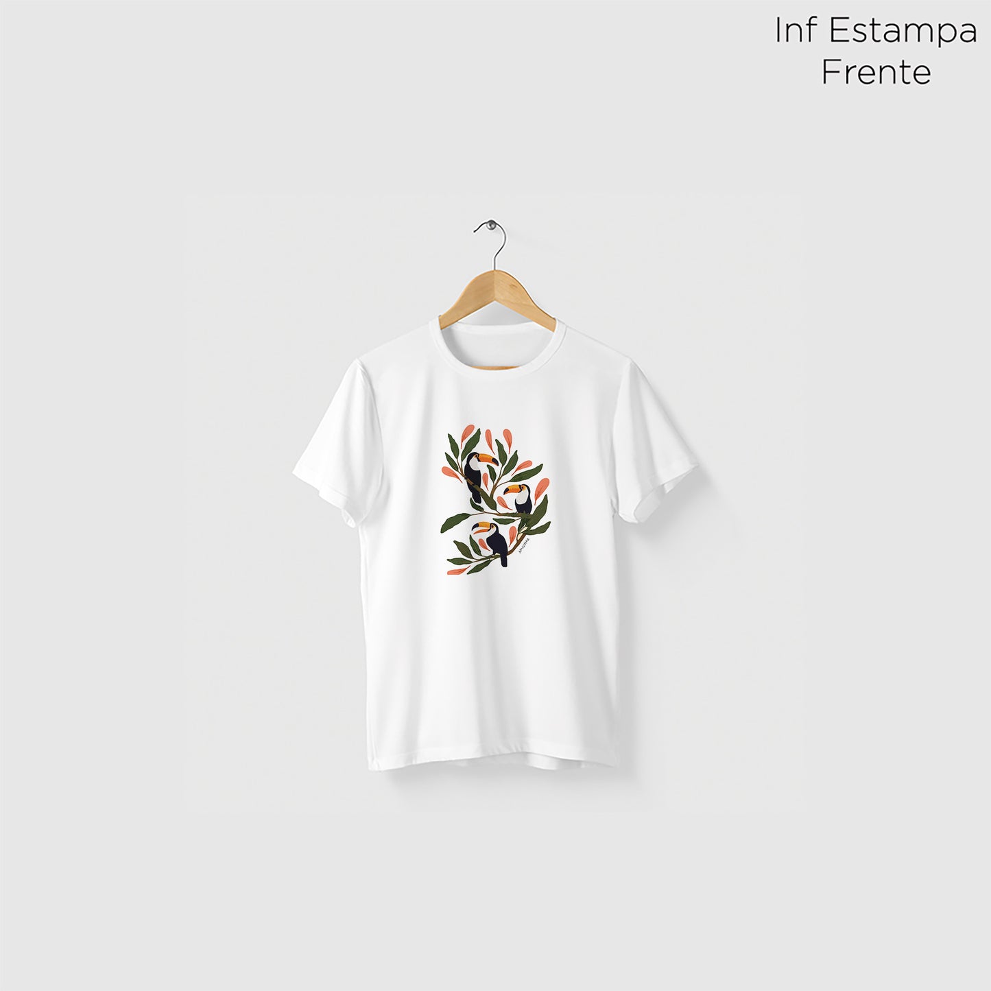 Camiseta Amazônia TUCANOS BRASIL - BRANCO - cód 2276