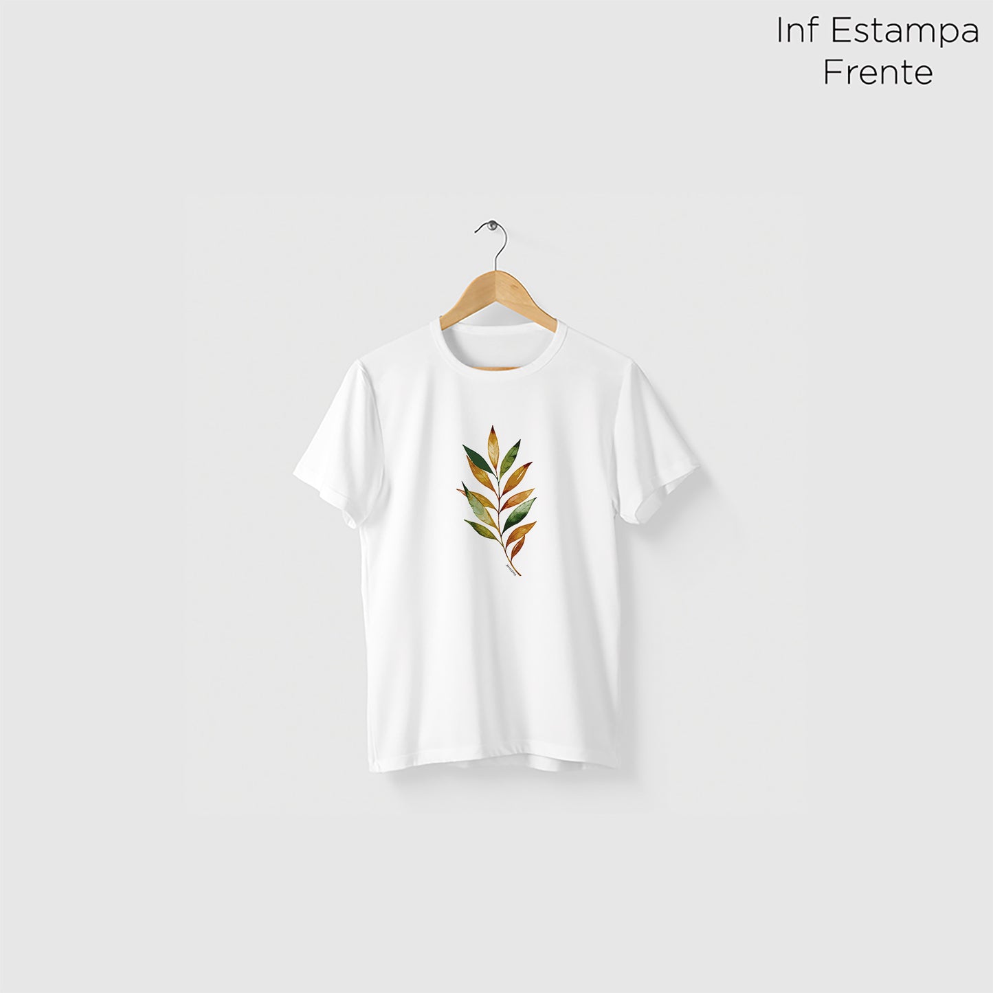 Camiseta Amazônia FOLHAGEM ORGÂNICA - BRANCO - cód 2281
