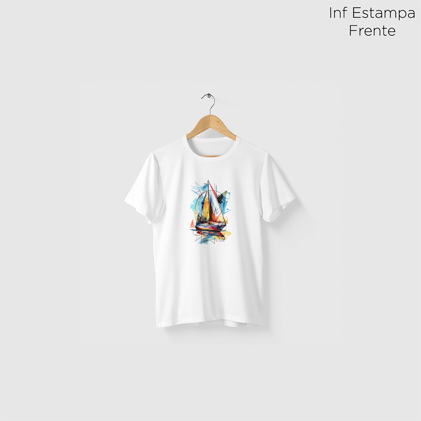 Camiseta Amazônia ARTE BARCO - BRANCO - cód 2290
