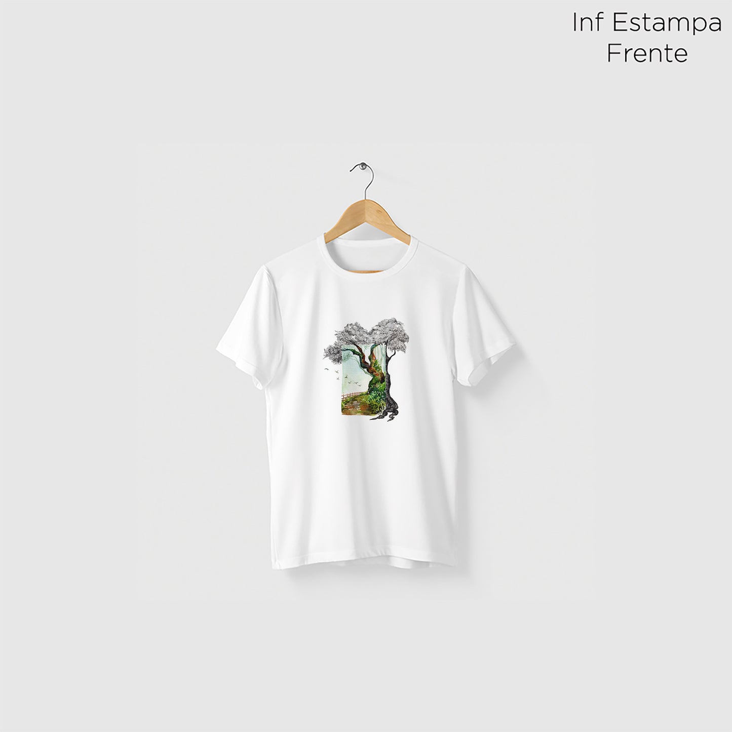 Camiseta Amazônia RAÍZES QUE SABEM O CAMINHO - BRANCO - cód 2339