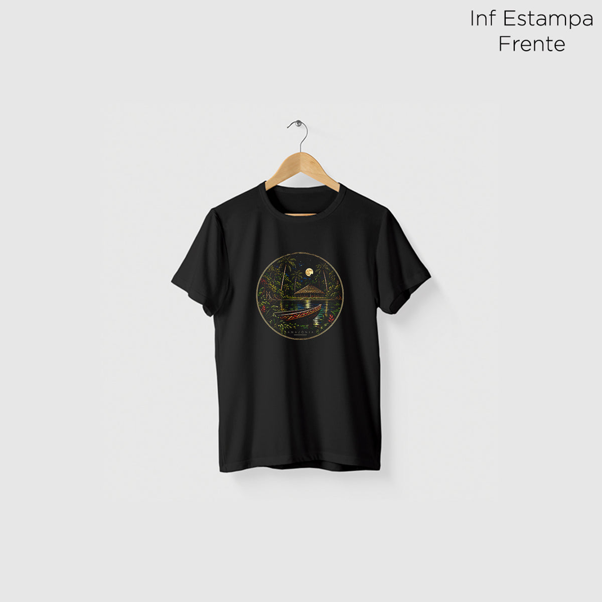 Camiseta Amazônia NOITE AMAZÔNICA - PRETO - cód 2436