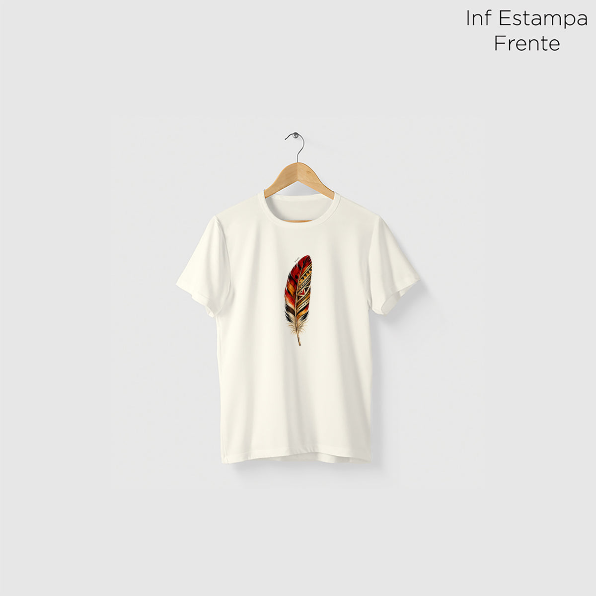 Camiseta Amazônia PENA DA TERRA - OFF WHITE - cód 2446