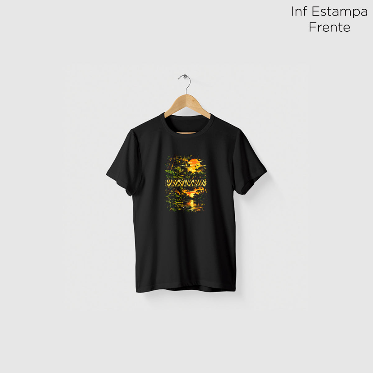 Camiseta Amazônia ENTRE RIOS E FLORESTAS - PRETO - cód 2452